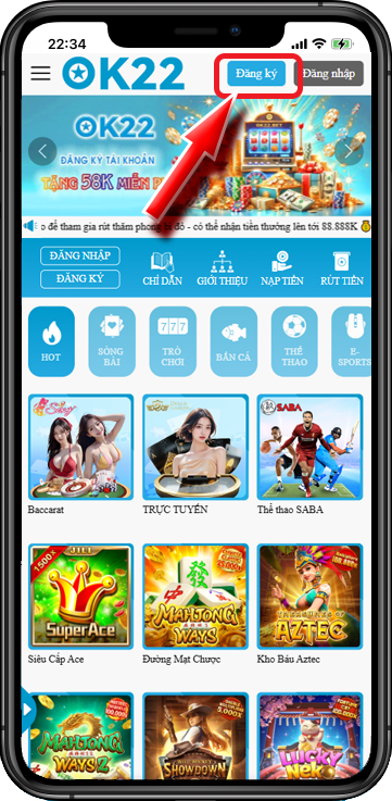 Bước 1: Vào link Jun88, ấn chọn 