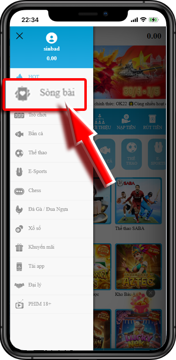 BƯỚC 1 : Ở Mục Trang Chủ Chọn Casino