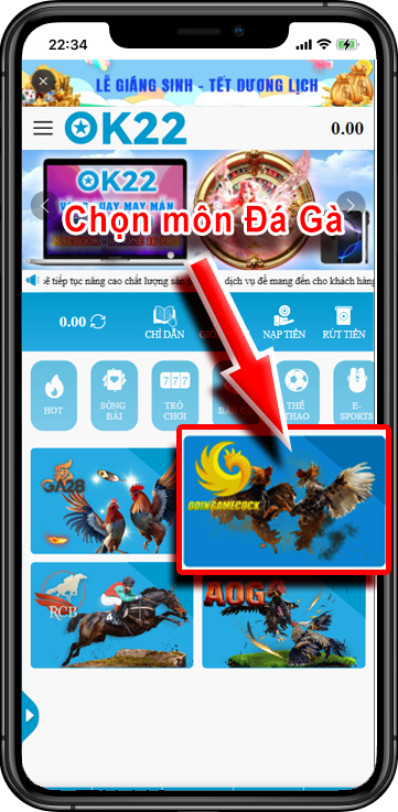 Bước 3: Tại Giao Diện Trang Chủ >>  Chọn kèo mà bạn muốn đặt cược Meron - Draw - Wala >> Nhập số điểm mà bạn muốn cược >> Nhấn vào BET để đặt cược,