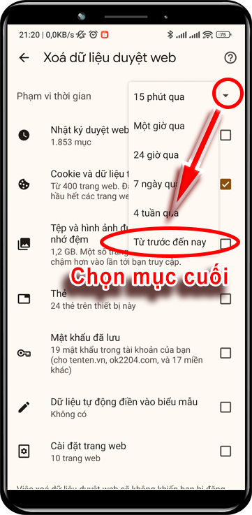 Bước 4 : Vào Mũi Tên Tải Xuống Chọn 