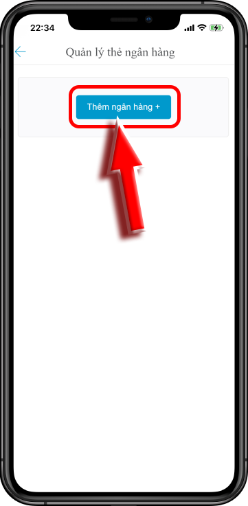 Bước 2: Chọn mục 'Thêm ngân hàng'