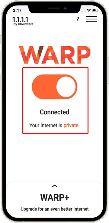 Bước 4: Bật công tắc để kết nối thành công. Vào lại website bị chặn.